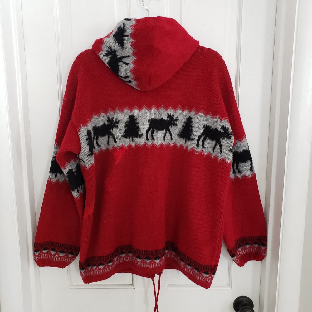 VTG Earth Ragz Mens Coat Jacket LARGE Hood Full Zip Outdoor Woods Moose Unisex - Picture 7 of 12